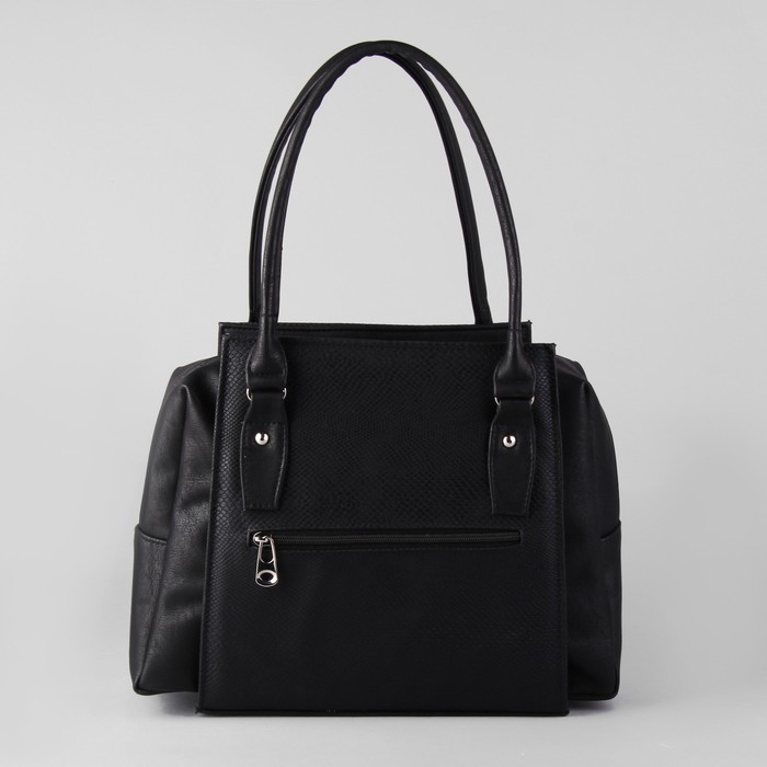 Сумка женская, отдел на молнии, наружный карман, цвет чёрный