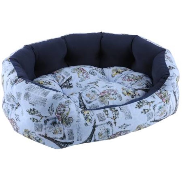 Лежак Fauna INT PARIS BLUE, мягкий, 53x42x16см