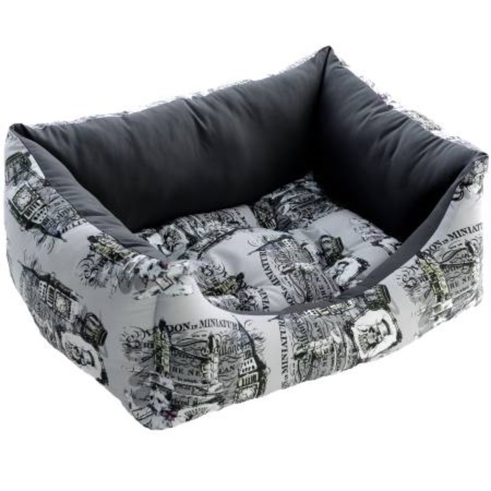 Лежак Fauna INT LONDON GREY, мягкий, 57х43х18см