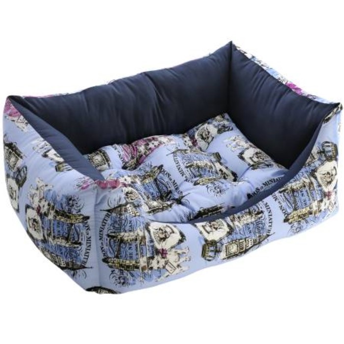 Лежак Fauna INT LONDON BLUE, мягкий, 57х43х18см