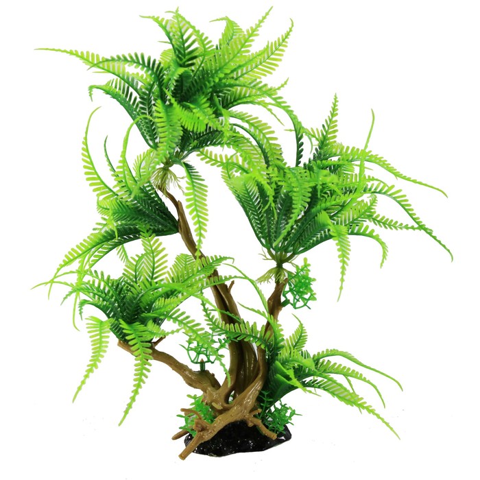 Декорация Fauna INT "Растение на коряге" №4, 19х11х29см, пластик