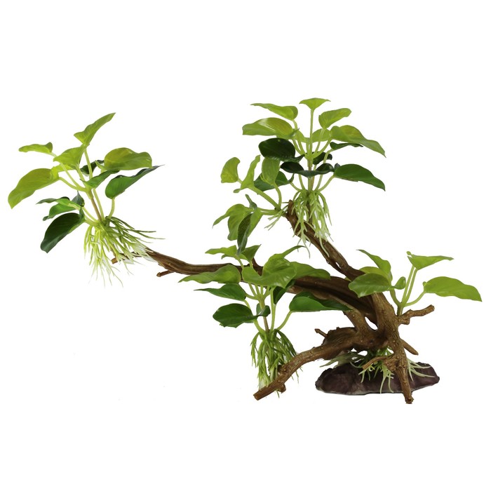 Декорация Fauna INT "Растение на коряге" №14, 30х11х23см, пластик