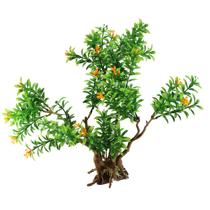 Декорация Fauna INT "Растение на коряге" №17, 26х14х29см, пластик