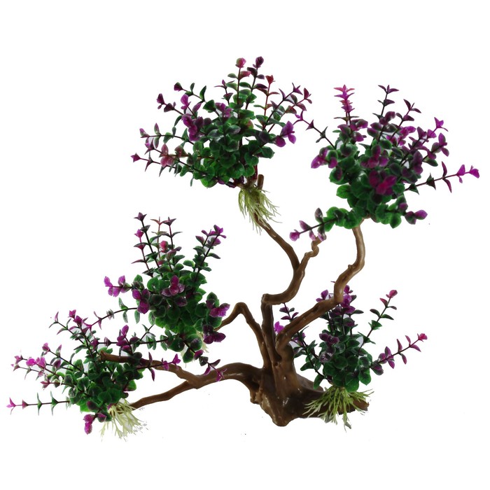 Декорация Fauna INT "Растение на коряге" №21, 19х11х23см, пластик