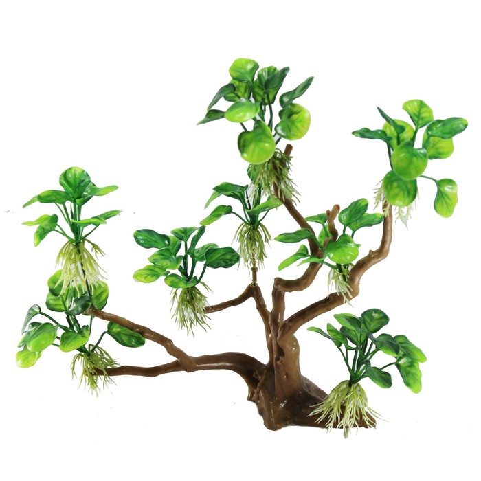 Декорация Fauna INT "Растение на коряге" №23, 19х11х23см, пластик