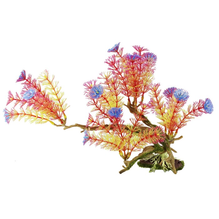 Декорация  Fauna INT "Растение на коряге" №25, 30х11х25см, пластик