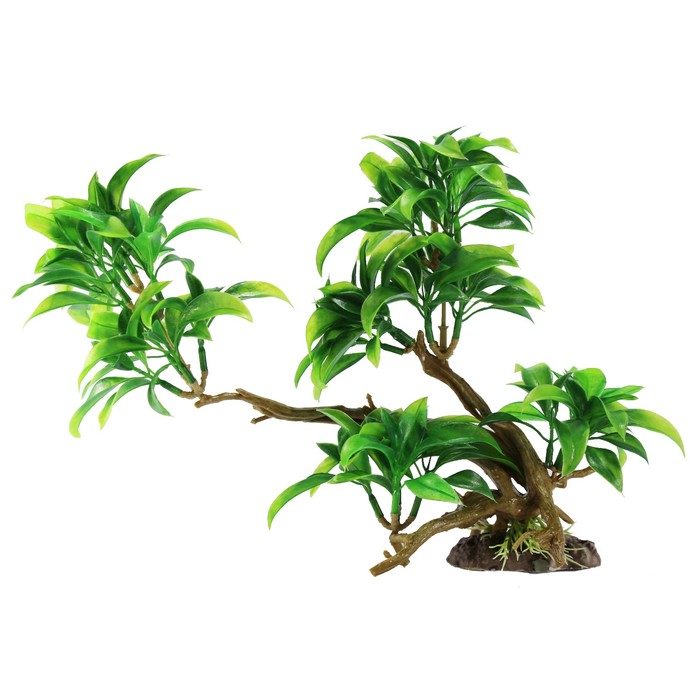 Декорация  Fauna INT "Растение на коряге" №26, 30х11х22см, пластик