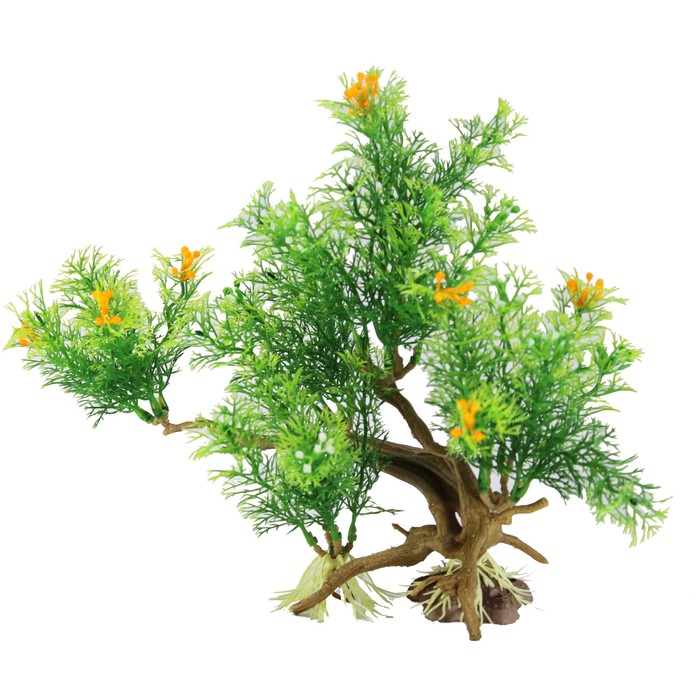 Декорация  Fauna INT "Растение на коряге" №27, 30х11х25см, пластик