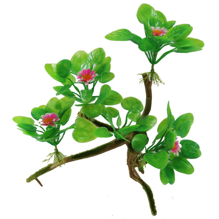 Декорация  Fauna INT "Растение на коряге" №28, 30х14х25см, пластик