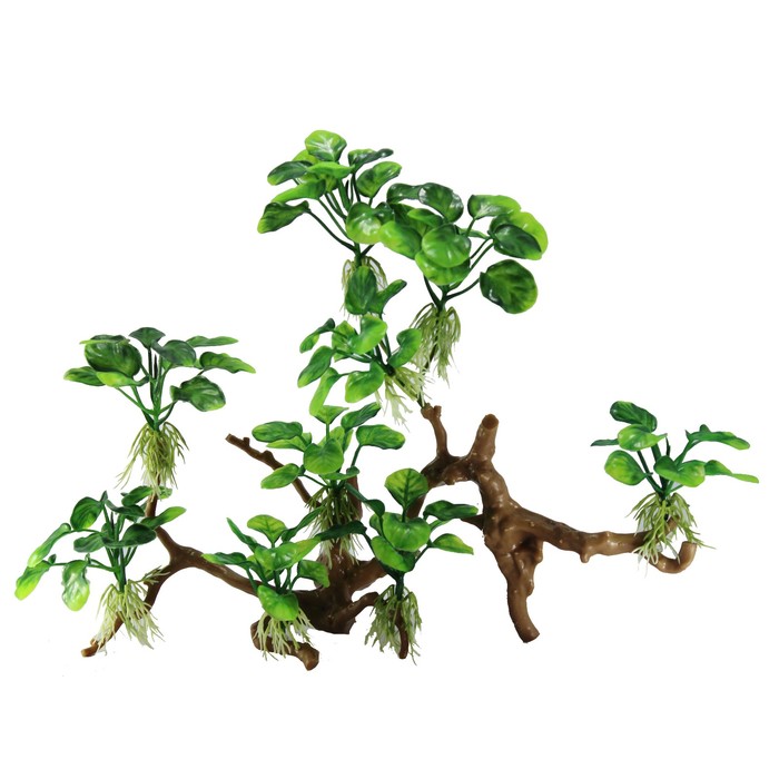 Декорация  Fauna INT "Растение на коряге" №32, 35х10х20см, пластик