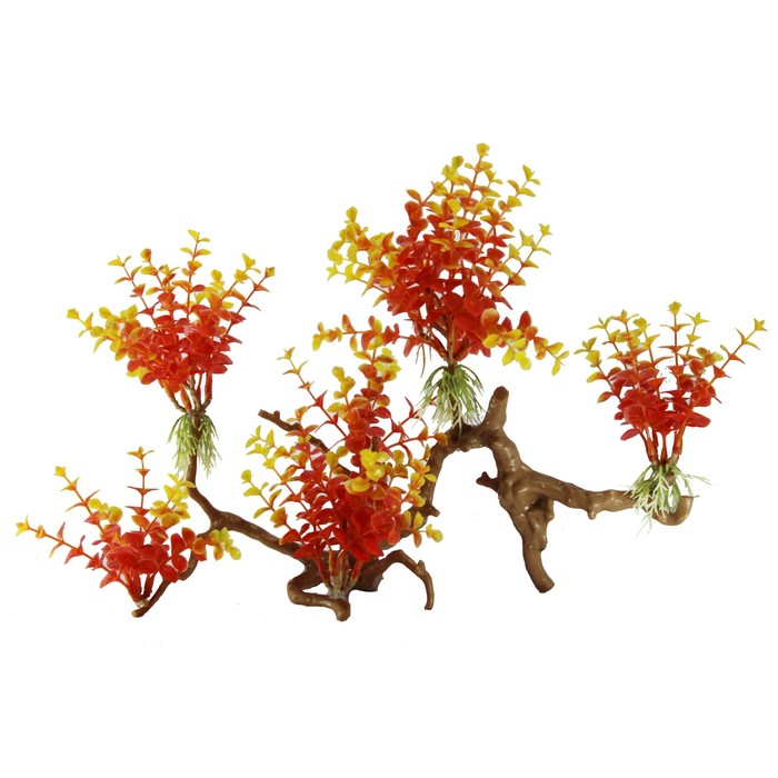 Декорация  Fauna INT "Растение на коряге" №33, 35х10х20см, пластик