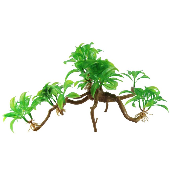 Декорация  Fauna INT "Растение на коряге" №34, 35х10х20см, пластик