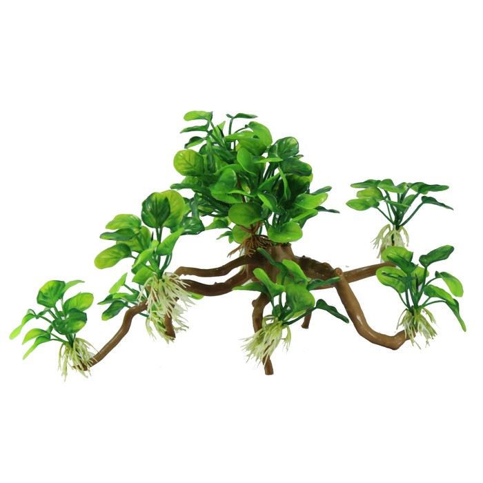 Декорация  Fauna INT "Растение на коряге" №35, 35х10х20см, пластик