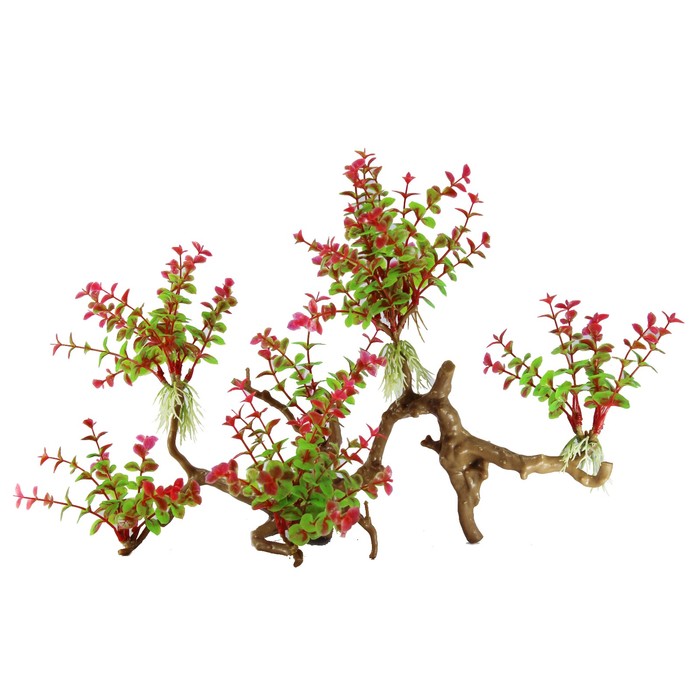 Декорация  Fauna INT "Растение на коряге" №36, 35х10х20см, пластик