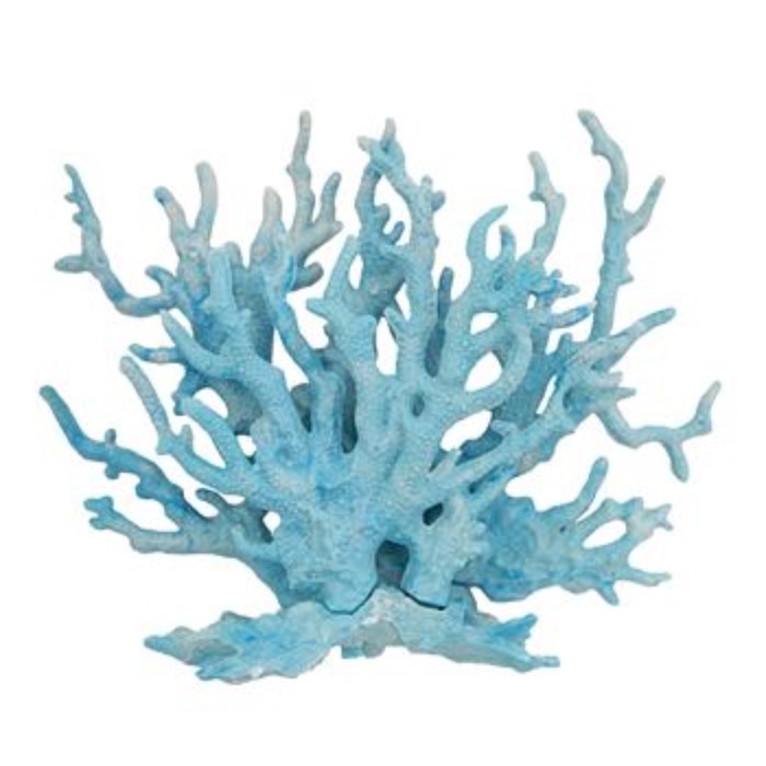 Декорация PENN-PLAX "Коралл", 18 см, голубой/белый