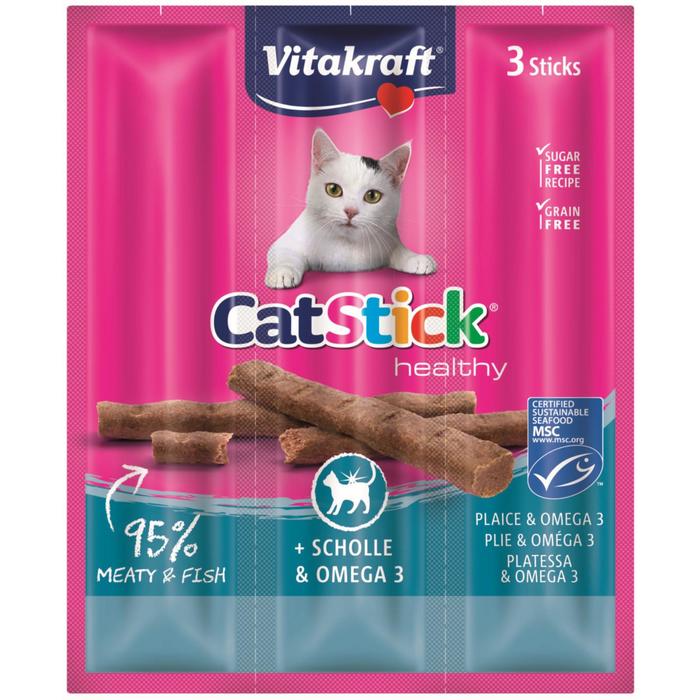 Колбаски Vitakraft CAT-STICK MINI для кошек, камбала/Омега, 3 3шт*6г