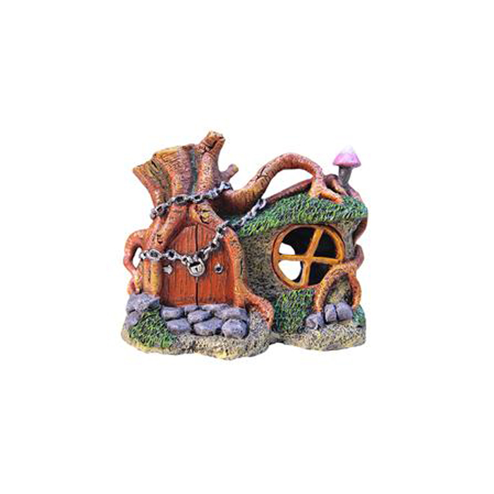 Декорация Fauna INT "Домик под корягой", 16,5х11х11см, малая, пластик