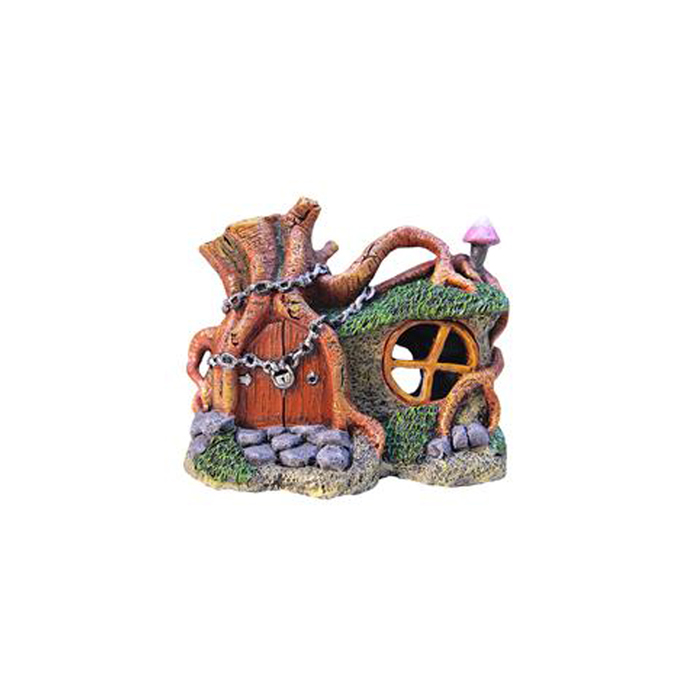 Декорация Fauna INT "Домик под корягой", 20,5х13х17см, большая, пластик