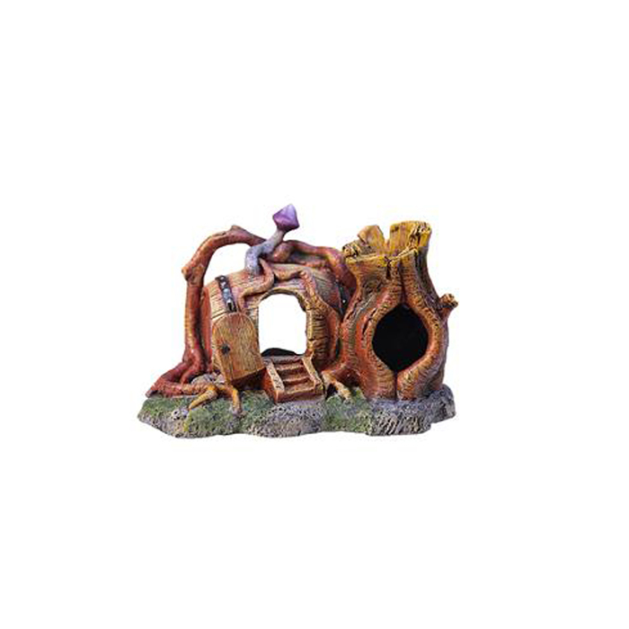 Декорация Fauna INT "Домик в бочке", 16х11х10см, малая, пластик