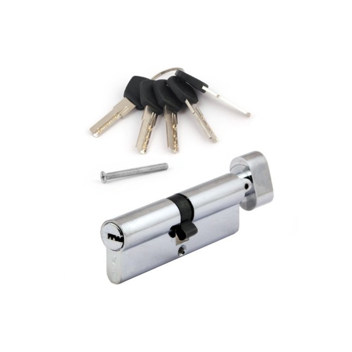 Цилиндровый механизм Avers BM-80-C-CR, перфорированный ключ-вертушка, 5 ключей, цвет хром