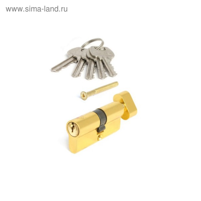 фото Цилиндровый механизм avers ll-60-c-g, 28.5 мм, англ. ключ-вертушка, 5 ключей, цвет золото