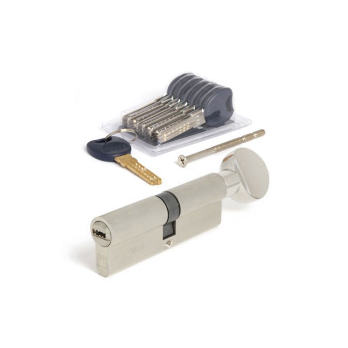 Цилиндровый механизм Apecs Premier CD-90-С-Ni, с/перикод., 6 ключей, 1 монтажный, цвет никель 339914