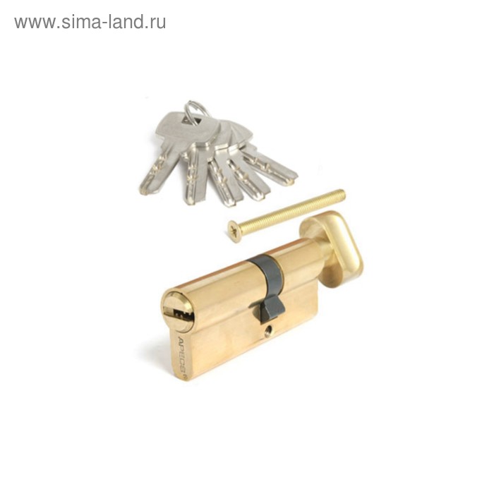 фото Цилиндровый механизм apecs sm-70(30с/40) -c-g, ключ-вертушка, перфорированный, цвет золото