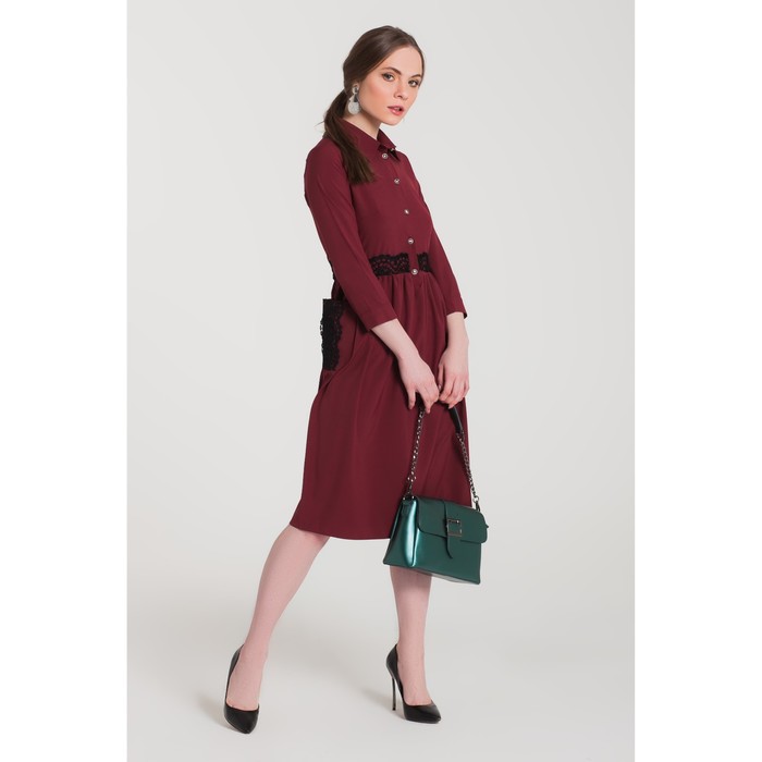 Платье женское 64 цвет бордовый, р-р 48