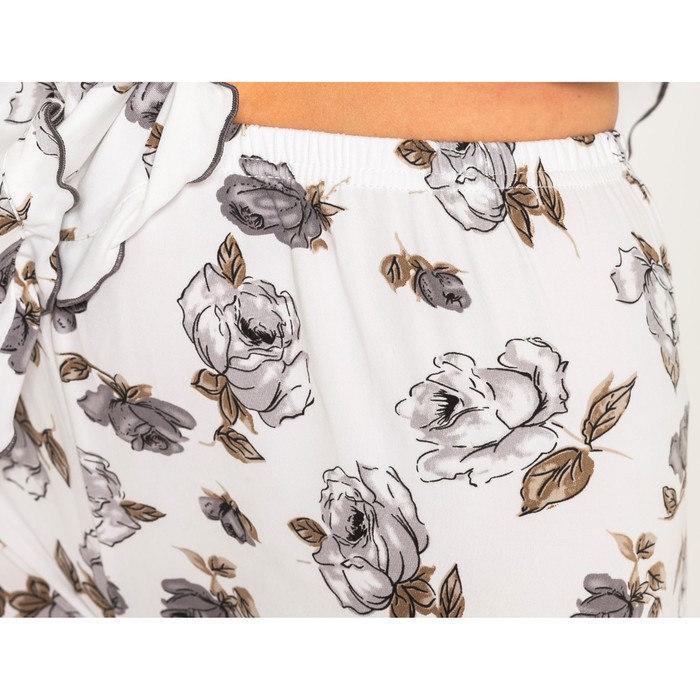 Пижама (футболка, бриджи) женская 212 цвет серый, бамбук, р-р 52