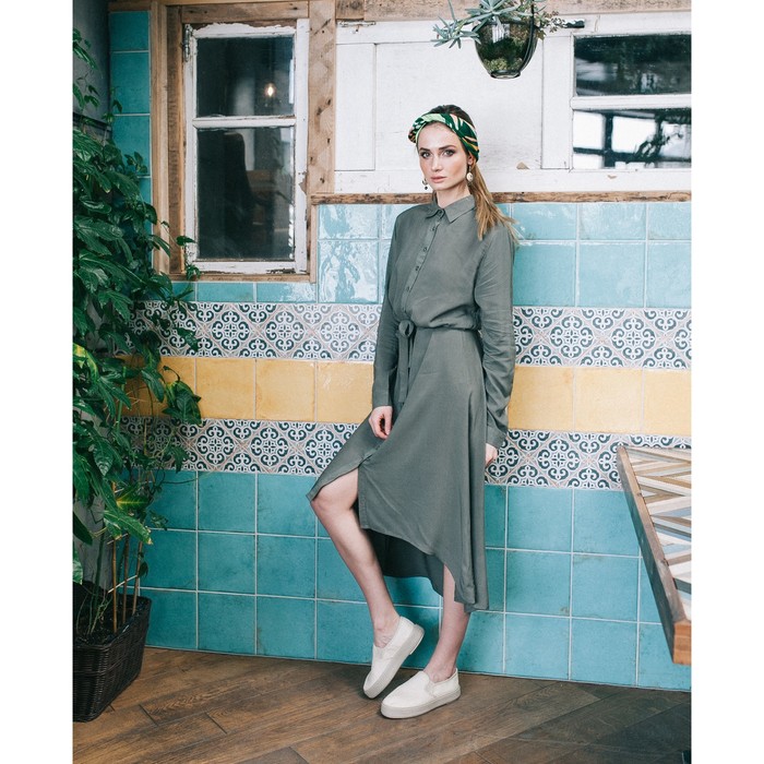 Платье женское 71008 цвет хаки, р-р 44 (M/38)