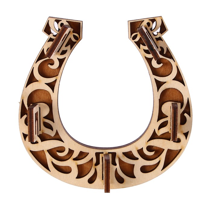 Ключница открытая дерево "Подкова на счастье" 12х12 см