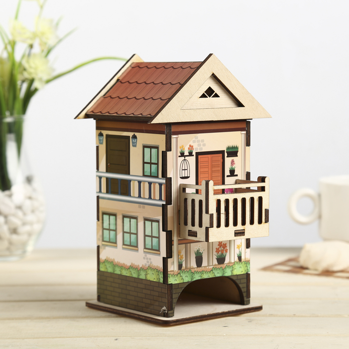 Чайный домик "Домик 2" цветной 12х13х19,5 см