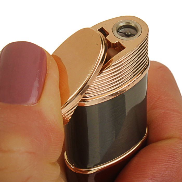 Зажигалка женская газ, три цилиндра, бордовый/болотный, 2*8 см