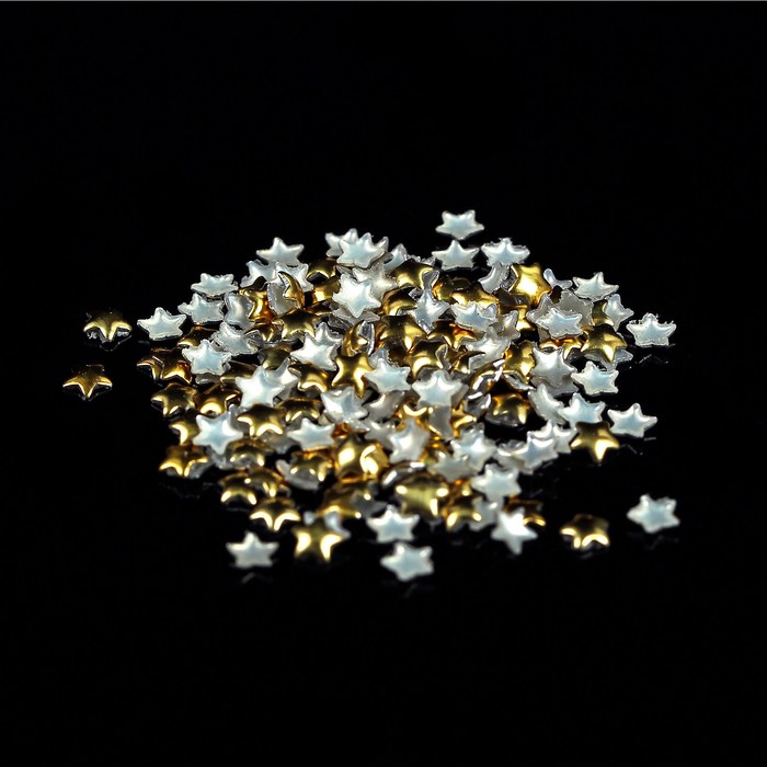 Заклёпки " Звезда" для декора ногтей, 2,5мм, цвет золотой