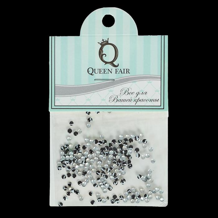 Заклёпки для декора ногтей, 1,5мм, цвет чёрный/белый