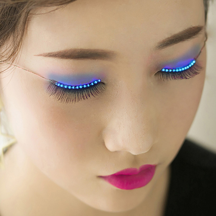 Карнавальные ресницы световые, цвет голубой