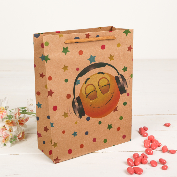 Пакет крафт "Меломан", 19 х 8 х 24,5 см