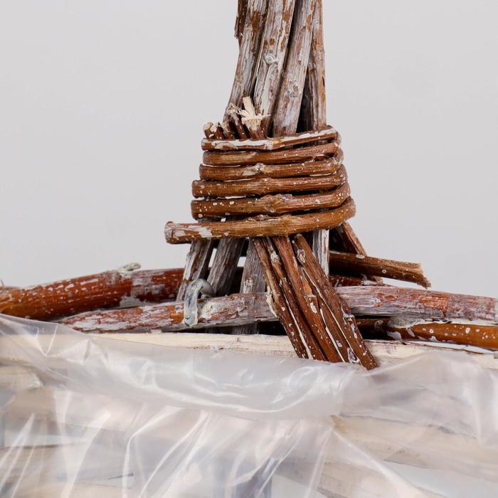 Кашпо «Цветы», овальная, серебристо-бежевое, 33х23х15/40 см