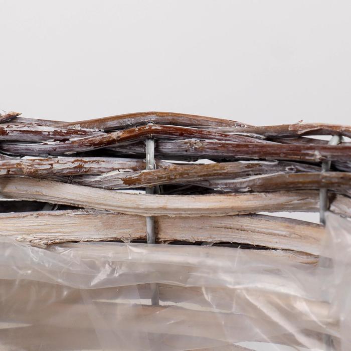 Кашпо «Горшочек», серебристо-бежевое, 23х23х16 см