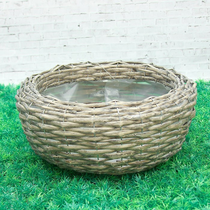 Кашпо «Горшочек», натуральное, 33х13 см