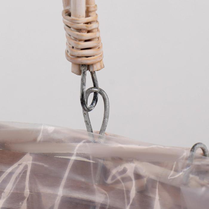 Кашпо «Цветы», с ручками, бежевое, 33х25х13/20 см