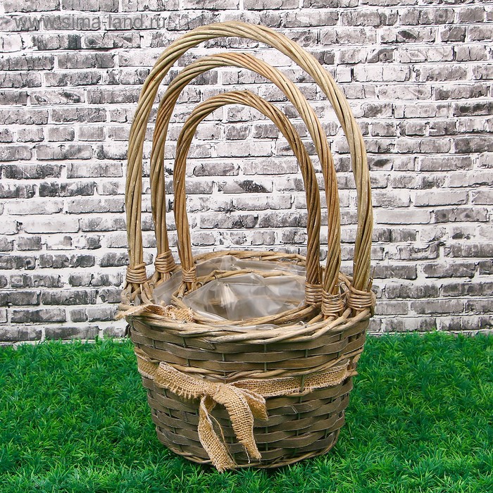 

Набор корзин «Лента», 3 шт: 25×16/43 см, 20×15/39 см, 16×13/33 см