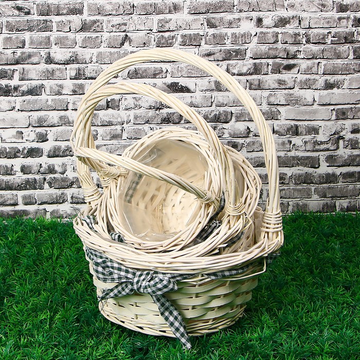 Набор кашпо «Бантик», 3 шт: 24х11/31 см, 19х11/27 см, 15х9/22 см