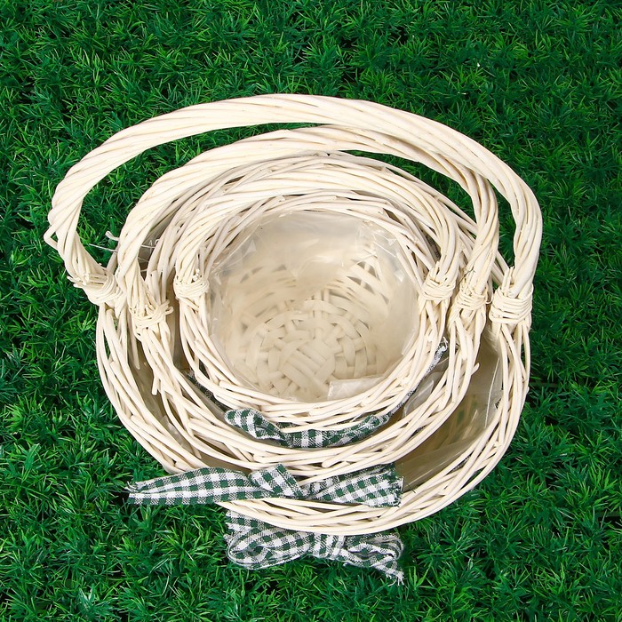 Набор кашпо «Бантик», 3 шт: 24х11/31 см, 19х11/27 см, 15х9/22 см