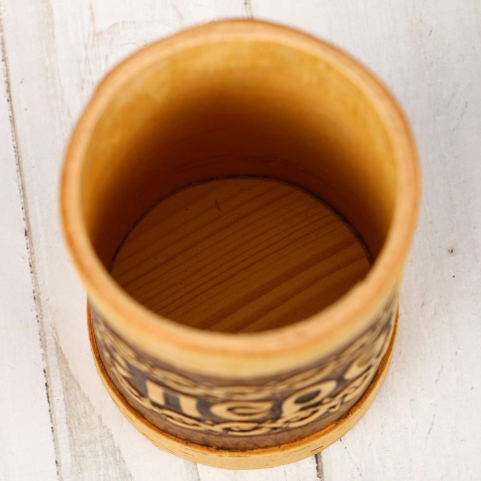 Туес для специй «Перец», высокий, 6х6х12 см, береста