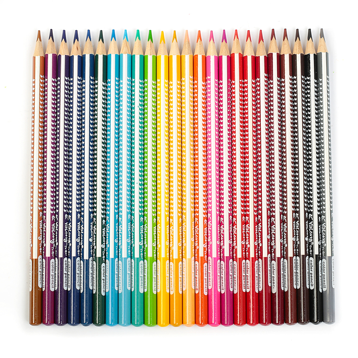 Карандаши 24цв в картонной коробке Yalong заточенные трехгранные МИКС