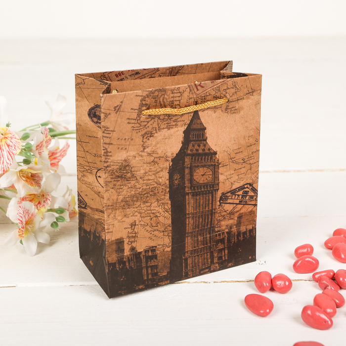 Пакет крафт "Лондон", 11,5 х 6 х 14 см