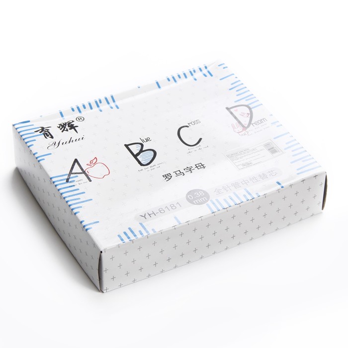 Набор стержней гелевых 8шт синие 0,38мм игольчатый пишущий узел L-131мм в блистере