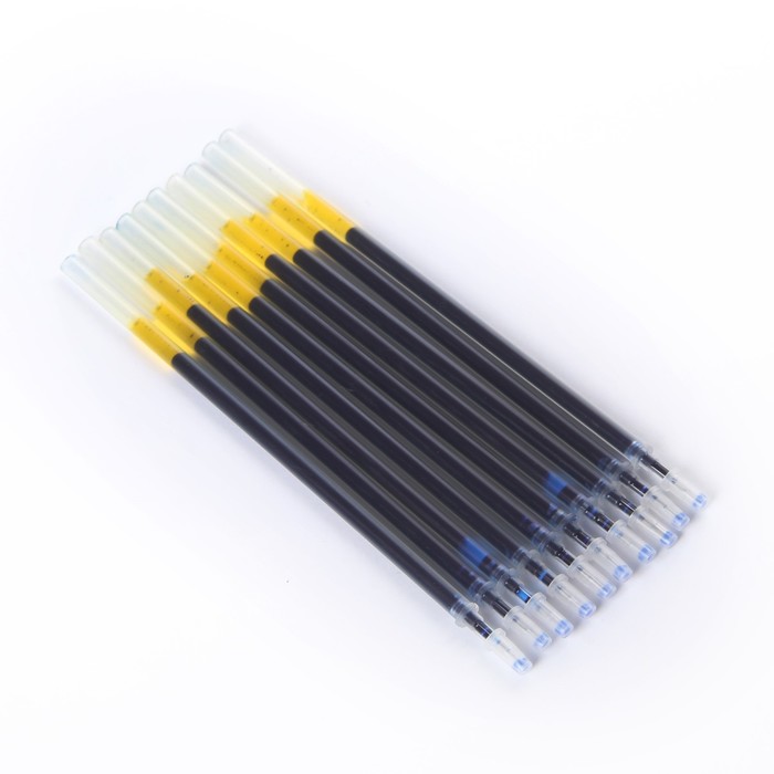 Набор стержней гелевых 10шт синие 0,5мм игольчатый пишущий узел L-131мм в блистере