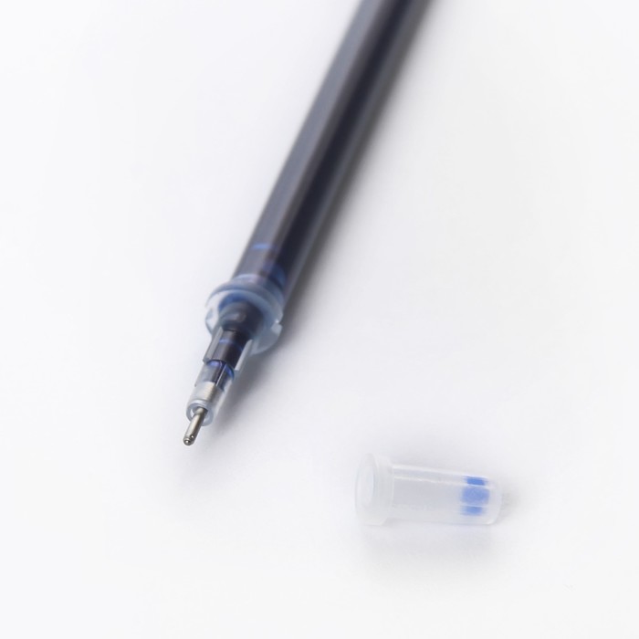 Набор стержней гелевых 10шт синие 0,5мм игольчатый пишущий узел L-131мм в блистере